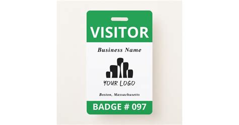 Clean Blue White Visitor Logo Template Badge Zazzle