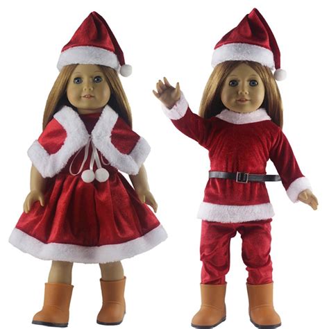 2 Style Christmas Doll Clothes American Girl Doll Christmas Dress For