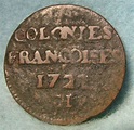 1722-H FRENCH COLONIES SOU 9 DENIERS US Colonial Copper Coin #3533 ...
