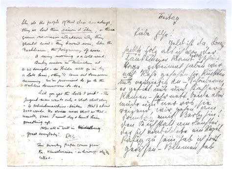 Unusual And Rare D H Lawrence And Frieda Lawrence Letter From Germany Lion Heart Autographs