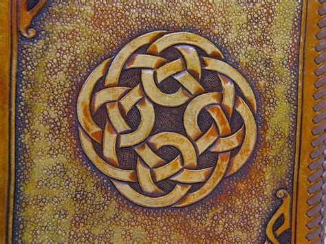 Celtic Knot Leather Notepad With A Laced Edge Etsy Leather Notepad