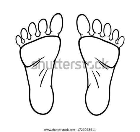 Human Feet Black Silhouette Symbol Footprint ภาพประกอบสต็อก 1723098511