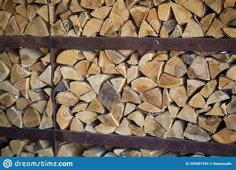 Stacked Firewood Close Up Firewood Storage Close Up Stocks Of Wooden