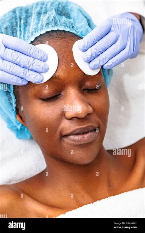 Beautiful Woman Getting Face Massage At Salon Stock Photo Alamy