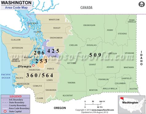 Washington State Area Codes Map Images And Photos Finder