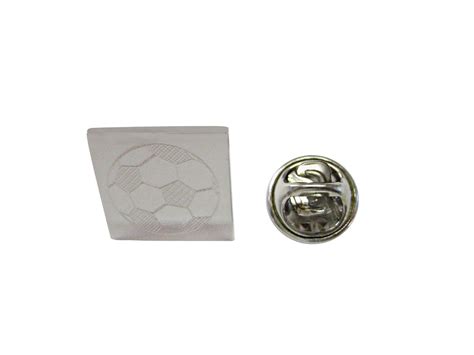 Silver Toned Etched Soccer Ball Lapel Pin Soccer Ball Lapel Pins