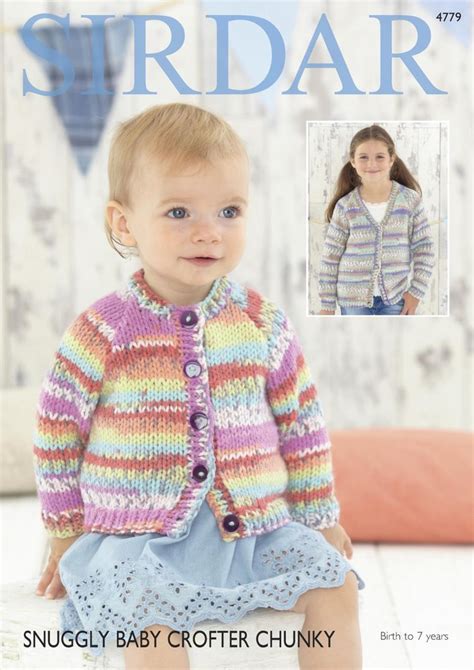 Sirdar 4779 Knitting Pattern Baby Girls Round And V Neck Cardigans In