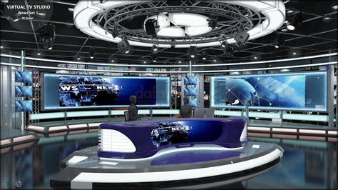 Virtual Tv Studio News Set 1 Datavideo Virtual Set Royalty Free 4k