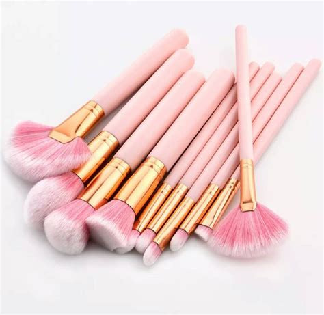 free pandp pastel pink makeup brush set etsy in 2021 pink makeup brush makeup brush set