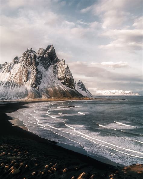 Stokksnes Icelandic Mountain Beach Sunset Landscape Photography By