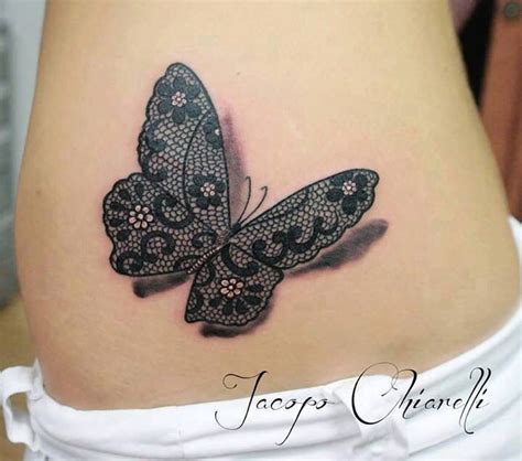 Beautiful Love The Drop Shadow Lace Butterfly Tattoo Butterfly Tattoo