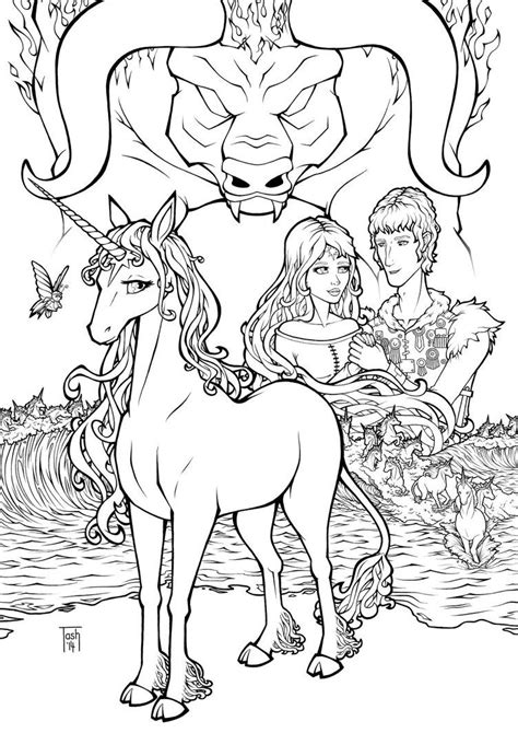 The Last Unicorn Lines By Tashotoole On Deviantart Unicorn Coloring