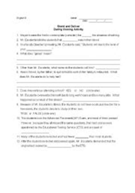 Stand and deliver is inspirational to all students. Stand and Deliver Video Presentation Worksheet - ESL ...