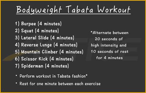 45 Minute Tabata Workout No Equipment Tabata Workouts For Beginners