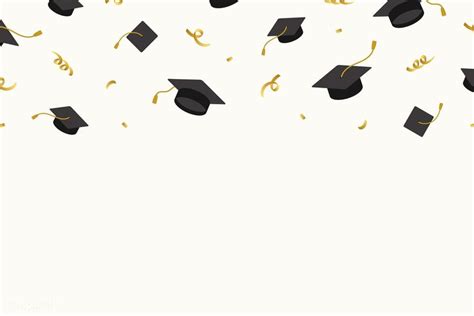 Graduation Background With Mortar Boards Vector Free Image By