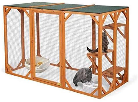 Kittywalk penthouse outdoor cat enclosure green 18 x 24 x 60. Amazon.com : COZIWOW 71" x 32" x 43" Large Wooden Catio ...
