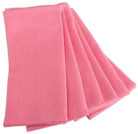 Dii Waffle 18 Inch By 28 Inch Kitchen Towel Set Of 6 Pink Grapefruit