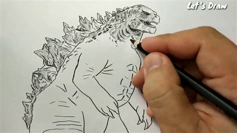How To Draw Godzilla Tutorial Perspectivenumber Moonlightchai