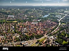 Aerial view, overview of the old town of Warendorf, Warendorf, district ...