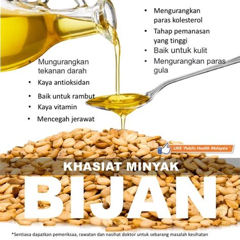 Masyarakat india telah lama mengamalkan amalan menggunakan minyak bijan dalam masakan , kesihatan dan. Manfaat Minyak Bijan - Public Health Malaysia
