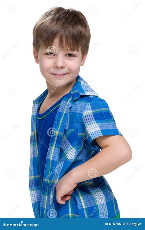 Profile Portrait Of A Little Boy Stock Photo Image Of Blue Shirt