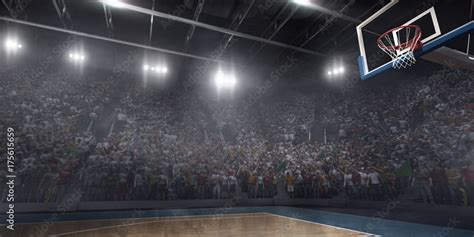 Professional Basketball Arena In 3d Big Basketball Stadium With A Lot