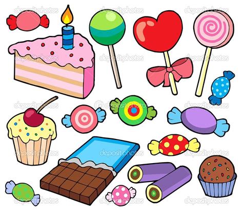 Colección De Dulces Y Pasteles Candy Drawing Candy Images Drawing