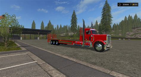 Fs17 Peterbilt 388 Flatbed Custom Daycab V1 7 Farming Simulator 19