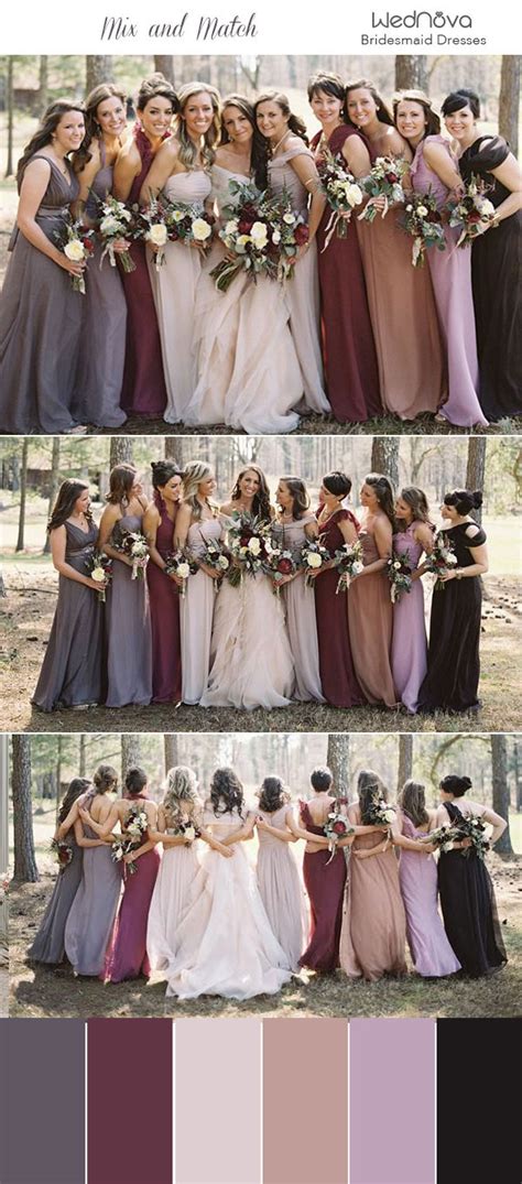 14 Mismatched Bridesmaid Dresses Color Palettes From Real Weddings