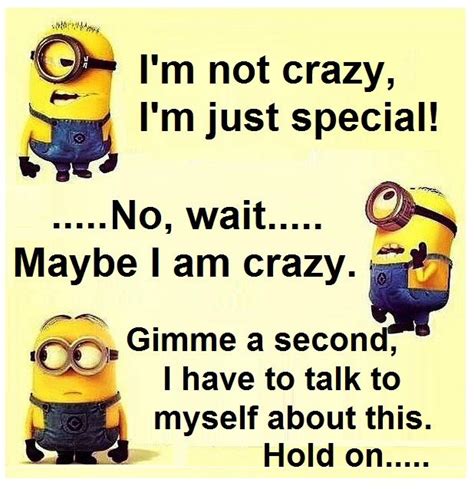 Minions Im Not Crazy Im Just Special Wait Let Me Talk To