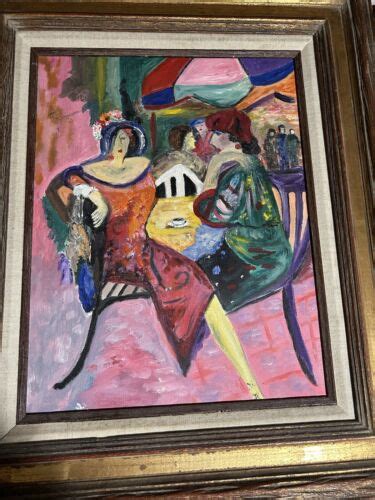 In Style Of Isaac Maimon Corner Cafe Colorful Expressionist Painting