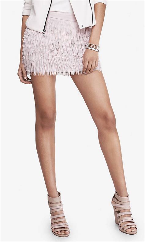 Pink Chiffon Fringe Mini Skirt From Express Mini Skirts Fashion