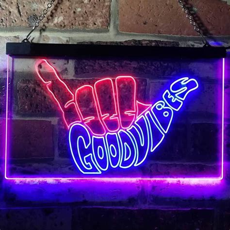 good vibes dual color led neon sign banners lightroom neon quotes neon words neon moon