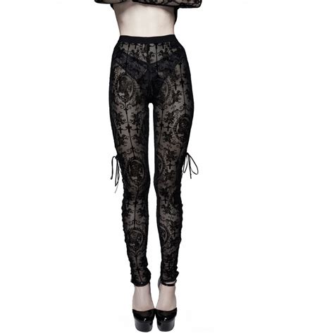 Pt Black Lace Cameo Lace Up Leggings Western F A S H I O N