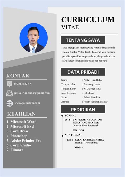 Contoh Cv Lamaran Kerja Menarik 9 Berwarna Creative Cv Template Cv