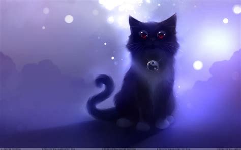 Free Download Cartoon Black Cat Sitting Wallpaper 1920x1080 For Your Desktop Mobile And Tablet