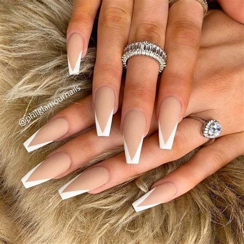 40 magnificent coffin nails designs you must try french tip acrylic nails acrylic nails
