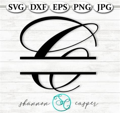 Split Monogram SVG Letter C for Cricut and Silhouette Digital | Etsy