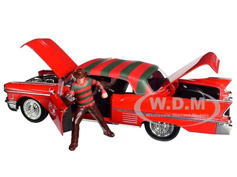 1958 Cadillac Series 62 Red Freddy Krueger Diecast Figure A Nightmare
