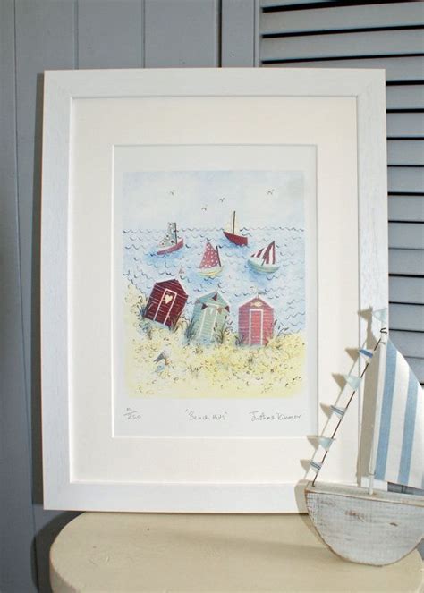 Beach Huts Unframed Limited Edition Print By Jkillustration £1500