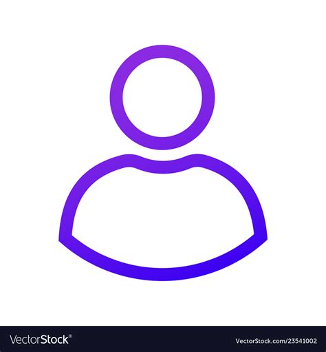 Thin Purple User Icon Purple Gradient Linear Sign Vector Image