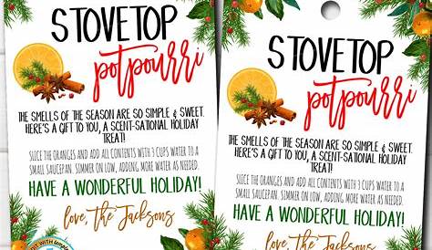 Christmas Stovetop Potpourri Gift Tags | TidyLady Printables
