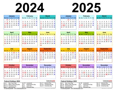2024 2025 Two Year Calendar Free Printable Word Templates