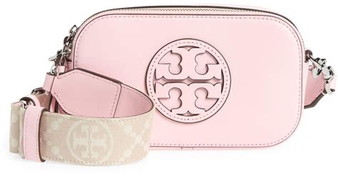 Tory Burch Mini Miller Leather Crossbody Bag In Pink Lyst