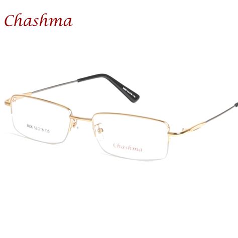 chashma brand high quality alloy memory eyeglasses gafas men half frame glasses metal optical