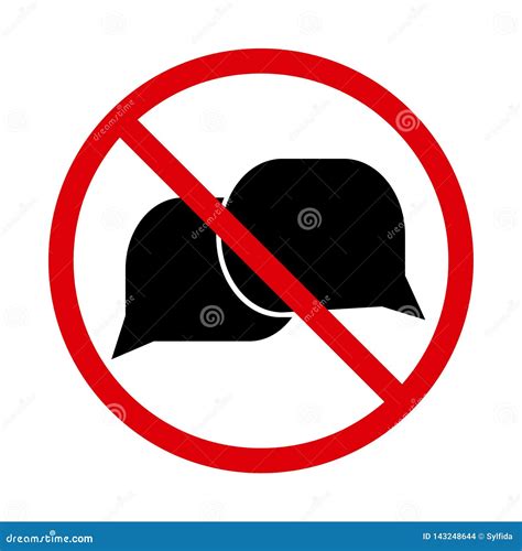 No Talking Icon Speaking Sign Vector Stock Illustration