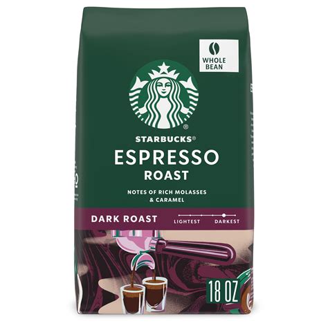 Starbucks Espresso Roast Whole Bean Coffee Dark Roast 18 Oz