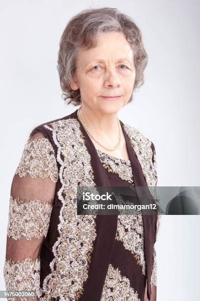 Mature Females Lifestyle Portrait Of Joyful Senior Caucasian Lady Over