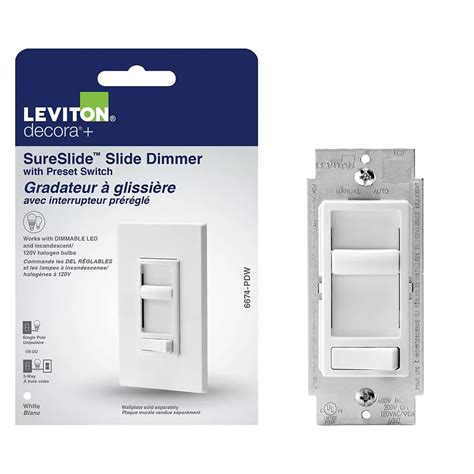 Leviton Sureslide Universal Slide Dimmer With Preset In White The