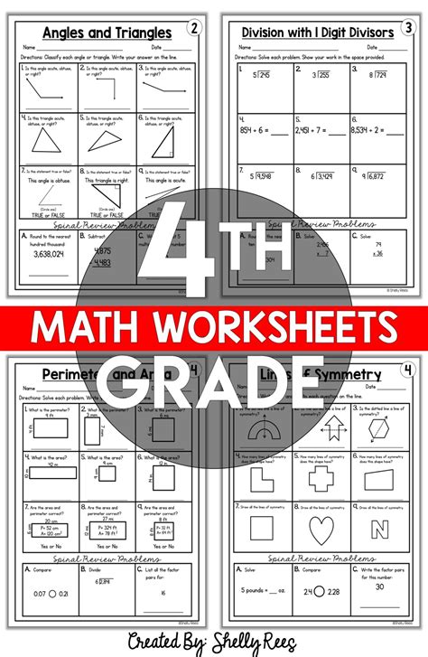 Printable Math Worksheets For 4th Grade
